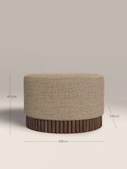 Cult Furniture Speckled Cappuccino Oberon Boucle Footstool - Image 4 of 5