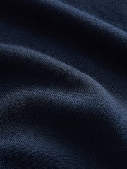 Navy Blå - Merino Wool Signature Quarter Zip Jumper - Bild 8 av 9