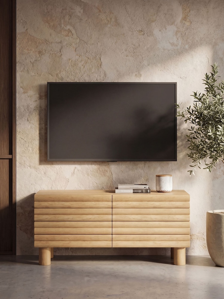 Cult Furniture Oak Effect Raphael Wooden TV Stand - Image 1 of 7 Cult Furniture Oak Effect Raphael Wooden TV Stand - Image 1 of 7