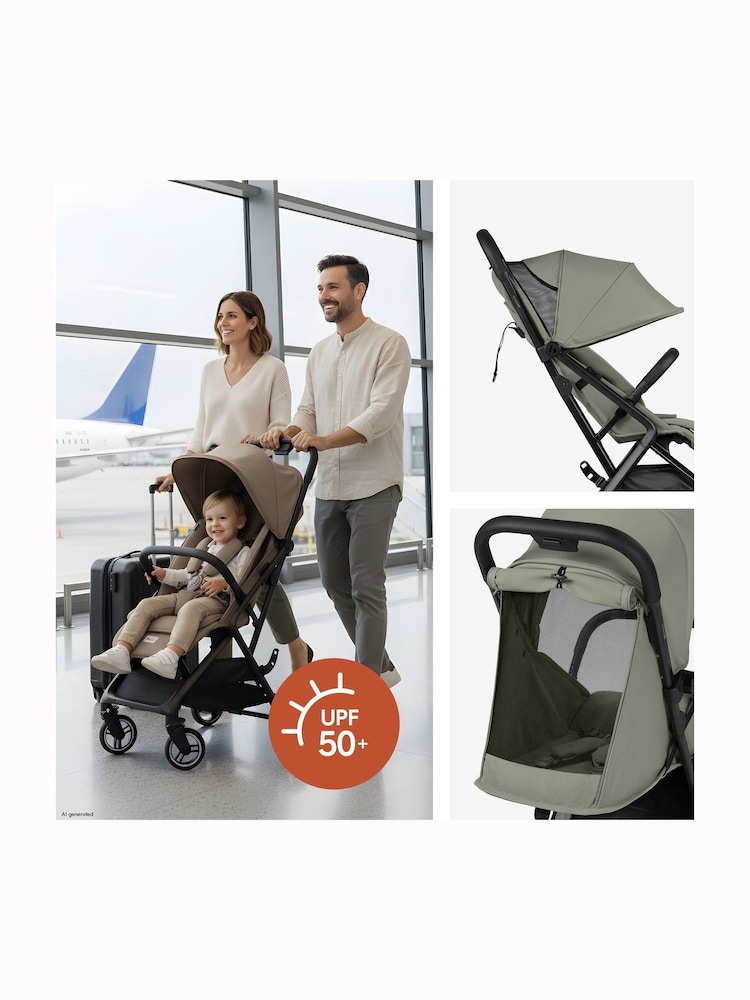 hauck Sage Green Fly N Care Ultra-Compact Pushchair - Image 6 of 6