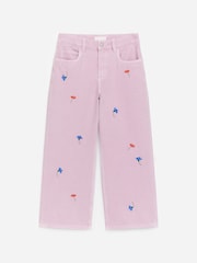 ARKET Pink Embroidered Denim Trousers - Image 1 of 1