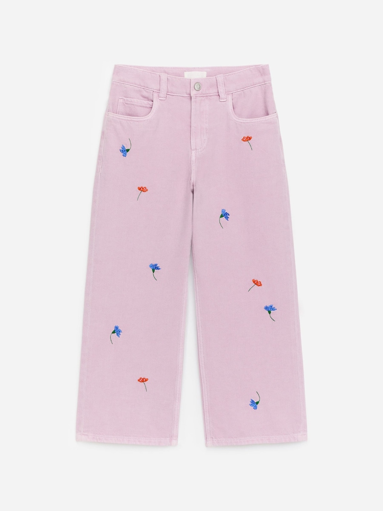 ARKET Pink Embroidered Denim Trousers - Image 1 of 1