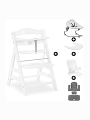 hauck White Alpha+ Highchair Economy Bundle - Image 1 of 5