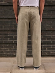 צבע אבן - מכנסי קורדרוי עם 5 כיסים - תמונה 4 מתוך 9