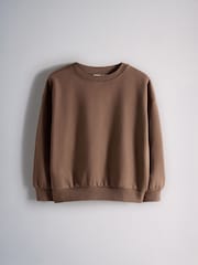 The Set 4 Pack Relaxed Crew Neck Sweatshirts Pink/Cream/Light Brown/Chocolate Brown - Image 4 of 7