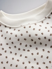 The Set 4 Pack Relaxed Crew Neck Sweatshirts Pink/Cream/Light Brown/Chocolate Brown - Image 6 of 7