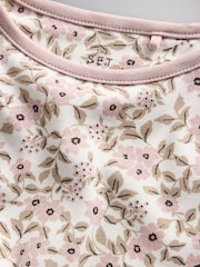 The Set 5 Pack Cotton Jersey Long Sleeve Snuggle Pyjamas Pink/Cream/Ditsy Print/Stripe - Image 12 of 13