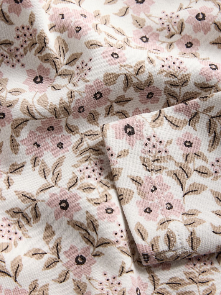 The Set 5 Pack Cotton Jersey Long Sleeve Snuggle Pyjamas Pink/Cream/Ditsy Print/Stripe - Image 13 of 13