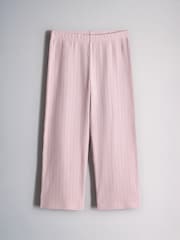 The Set 2 Pack Rib Jersey Long Sleeve Button Through Top and Wide Leg Pyjamas - Imagen 5 de 7