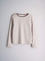 The Set 5 Pack Cotton Jersey Long Sleeve Snuggle Pyjamas Purple/Lilac/Cream/Ditsy Print/Stripe - Image 4 of 13