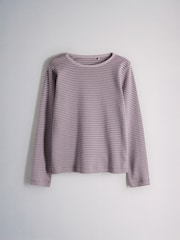 The Set 5 Pack Cotton Jersey Long Sleeve Snuggle Pyjamas Purple/Lilac/Cream/Ditsy Print/Stripe - Image 8 of 13
