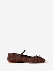 Mint Velvet Light Brown Charley Leather Woven Pumps - Image 1 of 4