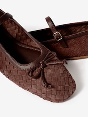 Mint Velvet Light Brown Charley Leather Woven Pumps - Image 4 of 4