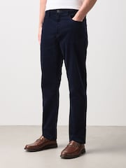 Navy Slim Fit Motionflex Cord Trousers - Image 1 of 7