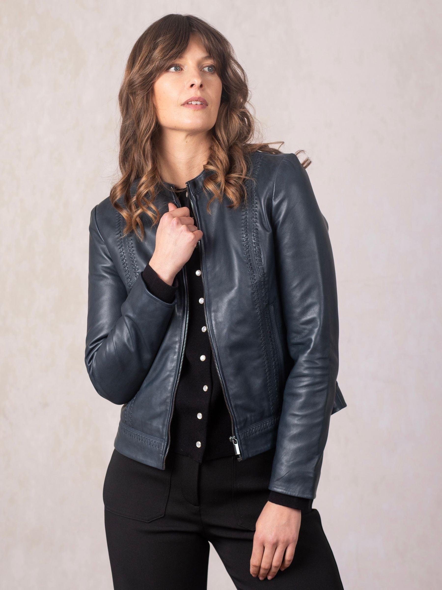Lakeland Leather Women's Blue Annaside Jacket