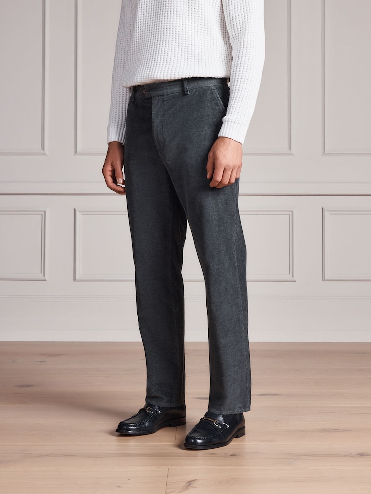 Grey Regular Fit Heritage Corduroy Trousers - Image 2 of 9 Grey Regular Fit Heritage Corduroy Trousers - Image 2 of 9