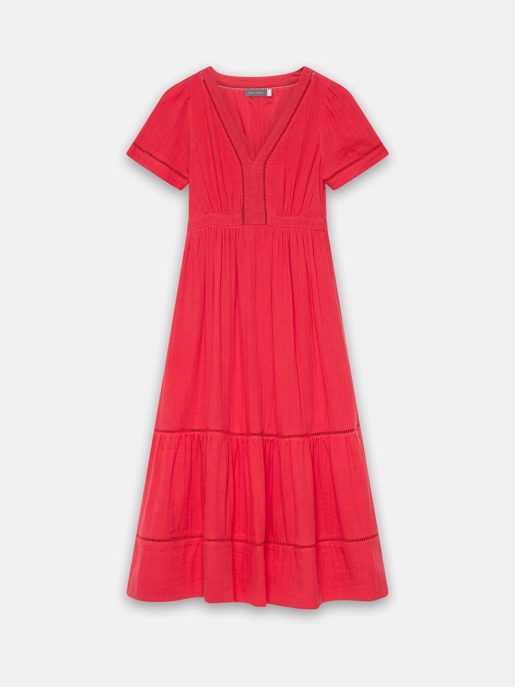 Buy Mint Velvet Red Cotton Short Sleeve Midi Dress from Next USA