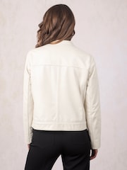 Lakeland Leather White Forswick Racer Jacket - Image 4 of 7