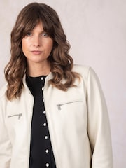Lakeland Leather White Forswick Racer Jacket - Image 6 of 7