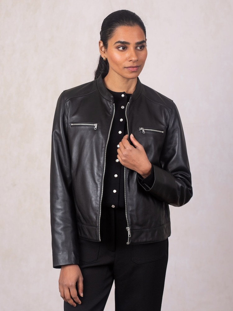 Lakeland Leather Black Forswick Racer Jacket - Image 1 of 6 Lakeland Leather Black Forswick Racer Jacket - Image 1 of 6