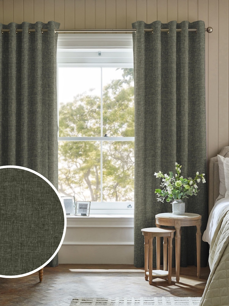 Green Plush Chenille Made to Measure Curtains - Image 1 of 9