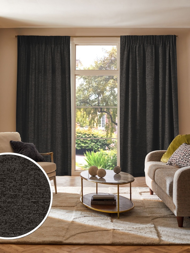 Chocolate Brown Boucle Made to Measure Curtains - Image 1 of 9