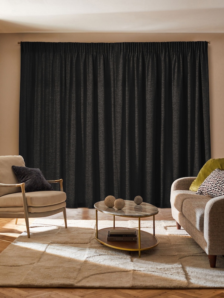 Chocolate Brown Boucle Made to Measure Curtains - Image 2 of 9