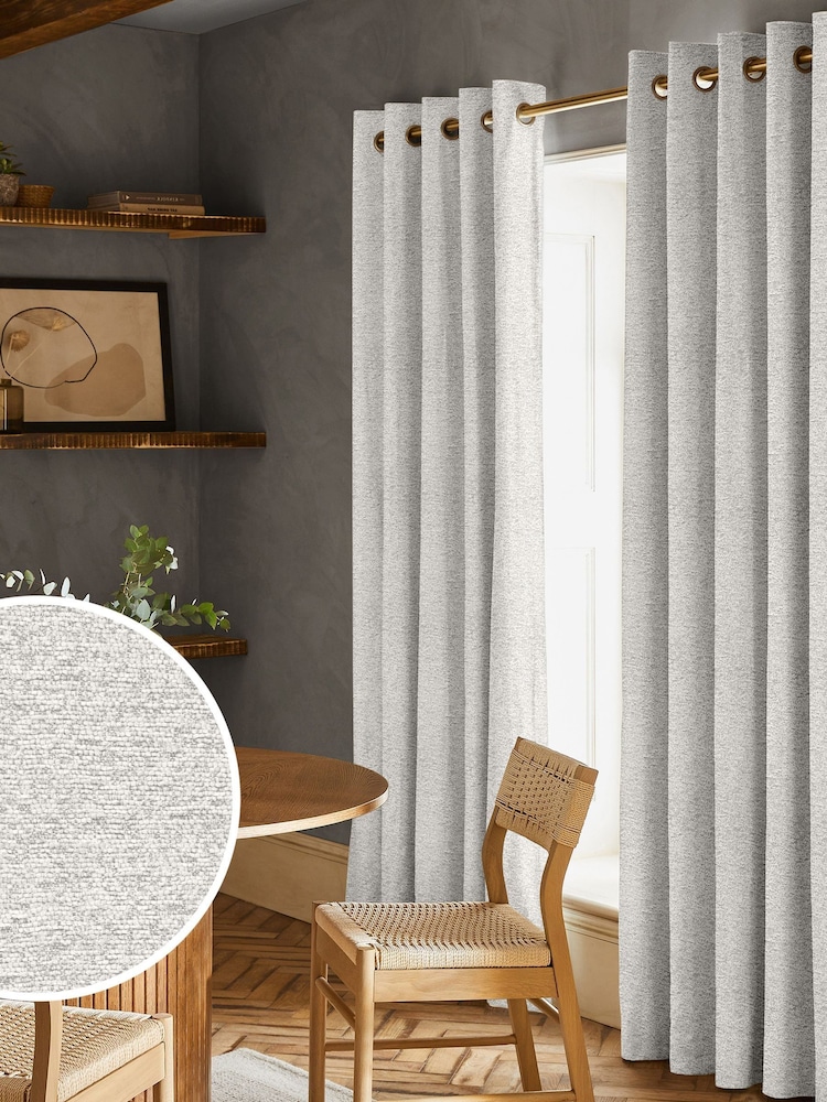 Grey Boucle Made to Measure Curtains - Image 1 of 9