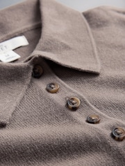 The Set 2 Pack Soft Knit Long Sleeve Polo Jumpers Mink Brown/Light Pink - Image 11 of 12