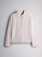 The Set 2 Pack Soft Knit Long Sleeve Polo Jumpers Mink Brown/Light Pink - Image 9 of 12