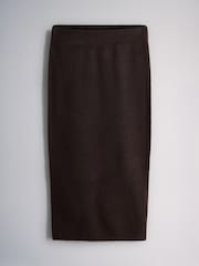 The Set Wool Blend Skirt Co-Ord Set Chocolate Plum/Red - Image 3 of 5