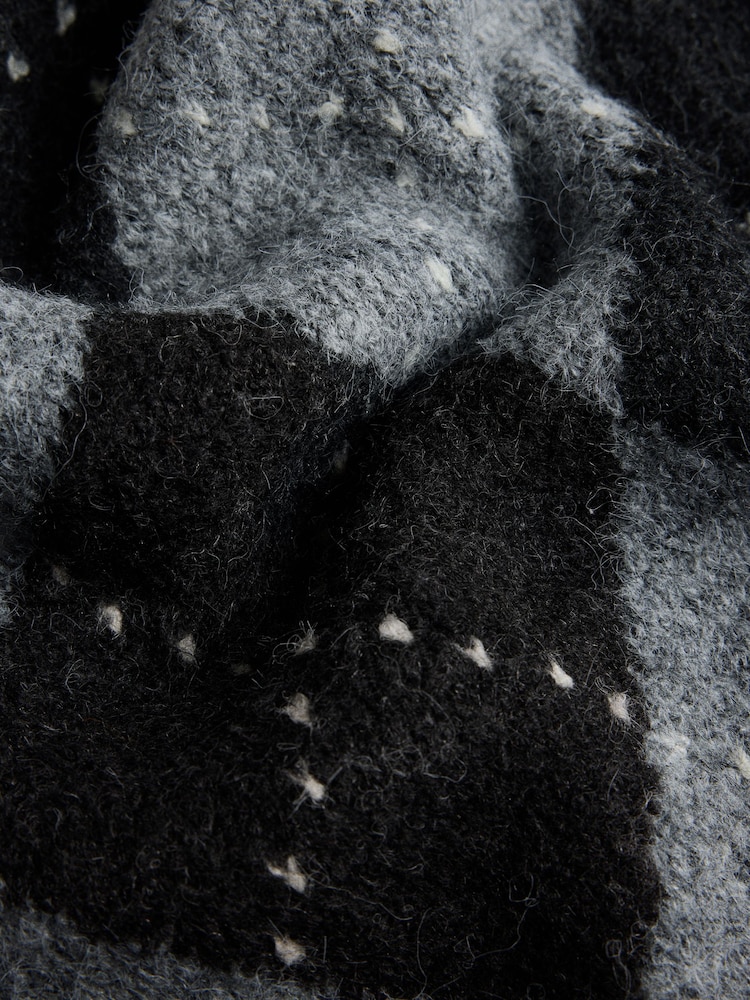 The Set Fluffy Crew Neck Jumper Grey - Image 3 of 3 The Set Fluffy Crew Neck Jumper Grey - Image 3 of 3