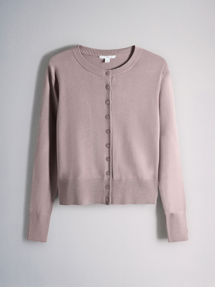 The Set 4 Pack Fine Knit Button Through Cardigans Raven/Grey Sparrow/Purple Quail/Mauve Red - Image 2 of 7