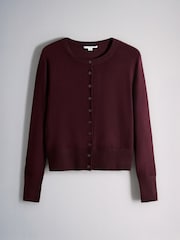 The Set 4 Pack Fine Knit Button Through Cardigans Raven/Grey Sparrow/Purple Quail/Mauve Red - Image 3 of 7