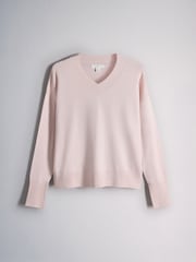 The Set 4 Pack Fine Knit V-Neck Jumpers Rose Pinks/Light Pink/Cream - Image 4 of 7