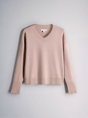 The Set 4 Pack Fine Knit V-Neck Jumpers Rose Pinks/Light Pink/Cream - Image 5 of 7