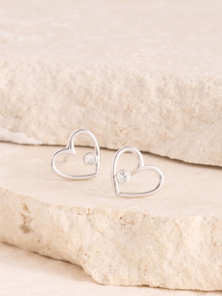 Buy Sterling Silver Heart Stud Earrings from Next Ireland