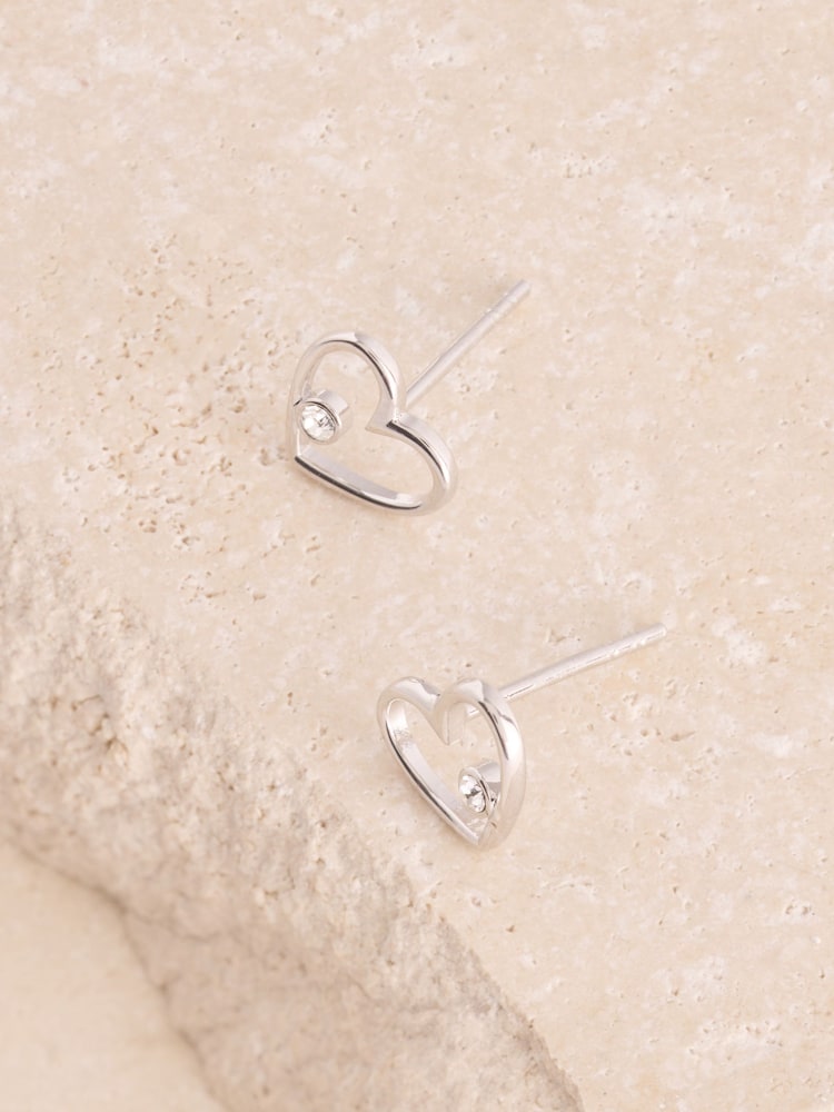 Buy Sterling Silver Heart Stud Earrings from Next Ireland