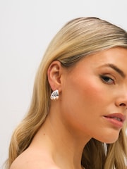 Nuanță argintie - Jon Richard Multirow Molten Hoop Earrings - Imaginea 2 din 3