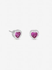 Jon Richard Pink Heart Stud Earrings - Image 2 of 2