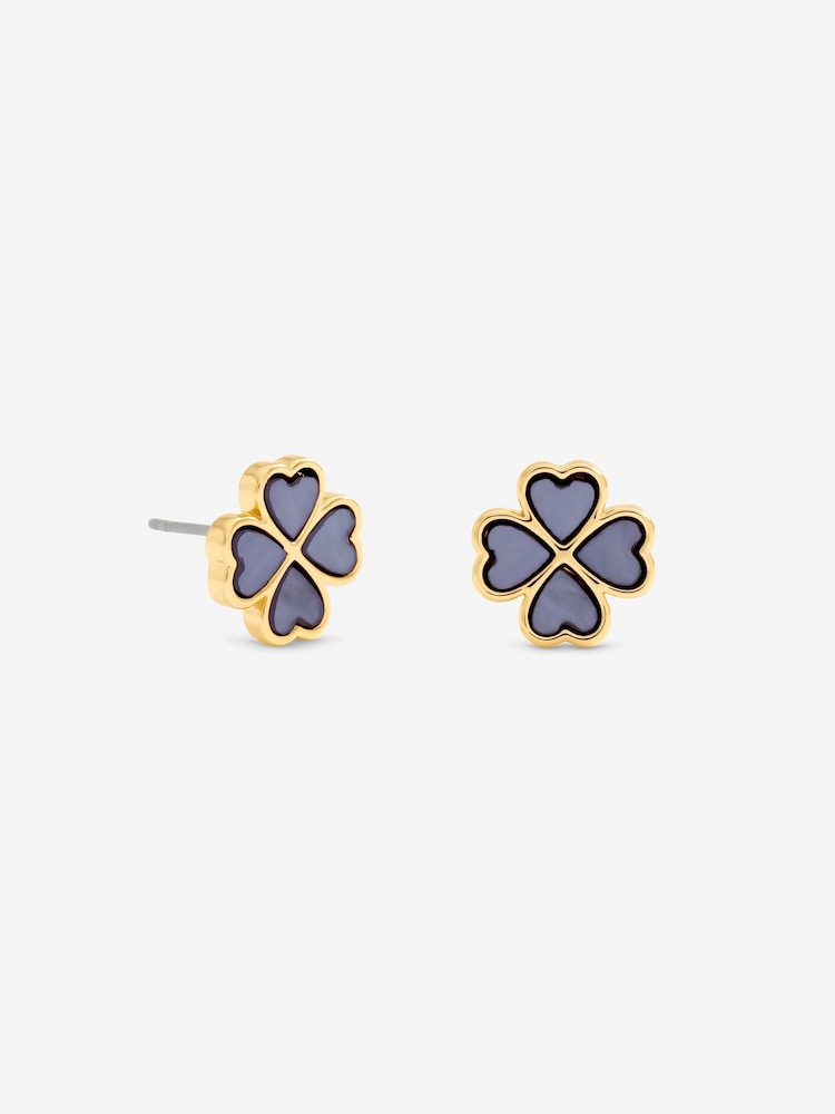 Jon Richard Purple Clover Stud Earrings - Image 1 of 1 Jon Richard Purple Clover Stud Earrings - Image 1 of 1