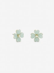 Mint Green Gold Tone - Jon Richard Mother of Pearl Flower Stud Earrings - Imagen 1 de 3