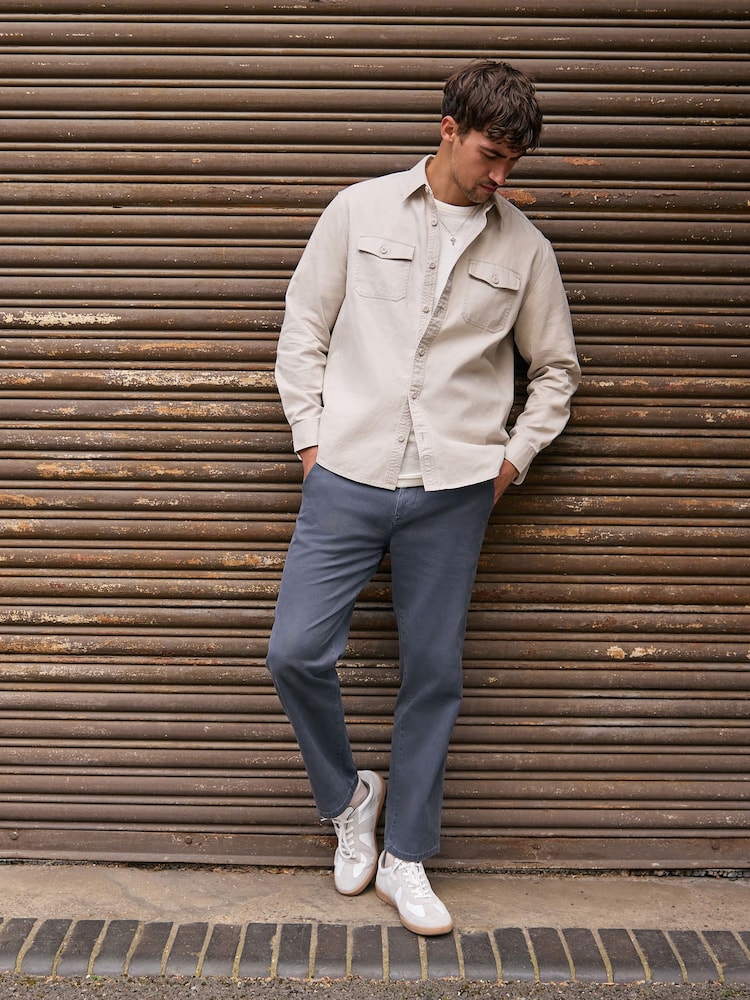 Көк - Textured Stretch Chinos - 10суретінің 1 суреті