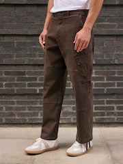 Brown Baggy Fit Cargo Trousers - Image 3 of 11
