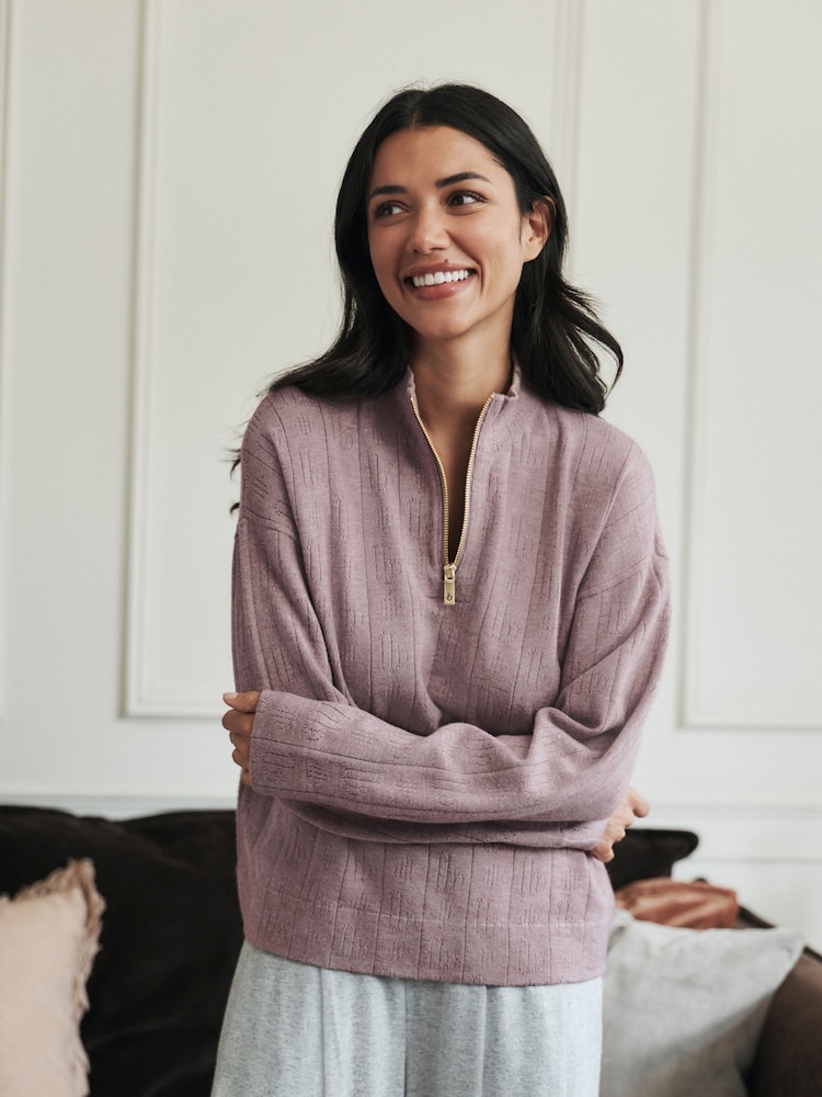 B by Ted Baker Viscose Blend B Knit Quarter Zip Jumper - Image 1 de 6