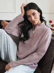 B by Ted Baker Viscose Blend B Knit Quarter Zip Jumper - Image 2 de 6