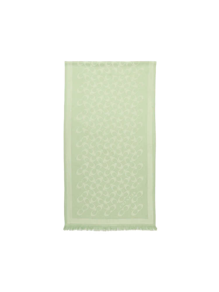 COACH Green Bias Signature C Oblong Scarf - Image 1 of 4