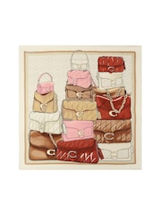 COACH White Stacked Tabby Printed Silk Square Scarve - Image 1 of 4