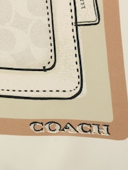 COACH White Stacked Tabby Printed Silk Square Scarve - Image 4 of 4