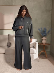 B by Ted Baker Viscose Lounge Wide Leg Trousers with Piping Detail - Image 1 of 4